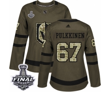 Women's Adidas Vegas Golden Knights #67 Teemu Pulkkinen Authentic Green Salute to Service 2018 Stanley Cup Final NHL Jersey