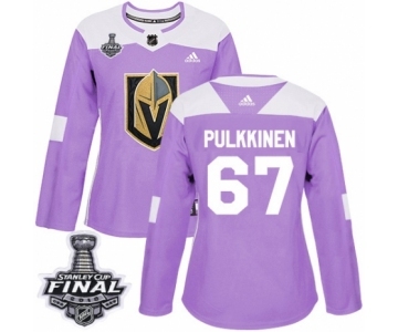 Women's Adidas Vegas Golden Knights #67 Teemu Pulkkinen Authentic Purple Fights Cancer Practice 2018 Stanley Cup Final NHL Jersey