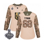 Women's Adidas Vegas Golden Knights #68 T.J. Tynan Authentic Camo Veterans Day Practice 2018 Stanley Cup Final NHL Jersey