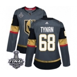 Women's Adidas Vegas Golden Knights #68 T.J. Tynan Authentic Gray Home 2018 Stanley Cup Final NHL Jersey