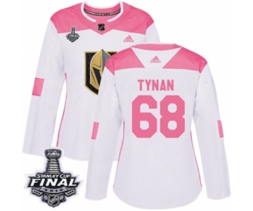 Women's Adidas Vegas Golden Knights #68 T.J. Tynan Authentic White-Pink Fashion 2018 Stanley Cup Final NHL Jersey