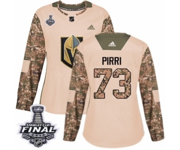 Women's Adidas Vegas Golden Knights #73 Brandon Pirri Authentic Camo Veterans Day Practice 2018 Stanley Cup Final NHL Jersey