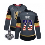 Women's Adidas Vegas Golden Knights #73 Brandon Pirri Authentic Gray USA Flag Fashion 2018 Stanley Cup Final NHL Jersey