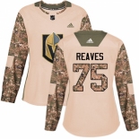 Women's Adidas Vegas Golden Knights #75 Ryan Reaves Authentic Camo Veterans Day Practice NHL Jersey