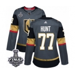 Women's Adidas Vegas Golden Knights #77 Brad Hunt Authentic Gray Home 2018 Stanley Cup Final NHL Jersey