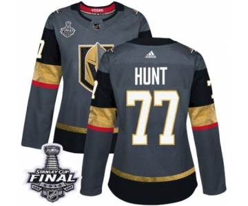 Women's Adidas Vegas Golden Knights #77 Brad Hunt Authentic Gray Home 2018 Stanley Cup Final NHL Jersey