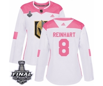 Women's Adidas Vegas Golden Knights #8 Griffin Reinhart Authentic White-Pink Fashion 2018 Stanley Cup Final NHL Jersey