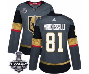 Women's Adidas Vegas Golden Knights #81 Jonathan Marchessault Authentic Gray Home 2018 Stanley Cup Final NHL Jersey