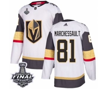 Women's Adidas Vegas Golden Knights #81 Jonathan Marchessault Authentic White Away 2018 Stanley Cup Final NHL Jersey