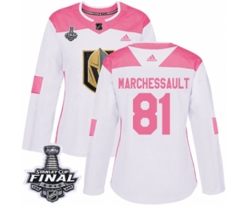 Women's Adidas Vegas Golden Knights #81 Jonathan Marchessault Authentic White-Pink Fashion 2018 Stanley Cup Final NHL Jersey