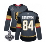 Women's Adidas Vegas Golden Knights #84 Mikhail Grabovski Authentic Gray Home 2018 Stanley Cup Final NHL Jersey