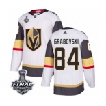 Women's Adidas Vegas Golden Knights #84 Mikhail Grabovski Authentic White Away 2018 Stanley Cup Final NHL Jersey