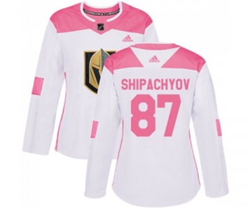 Women's Adidas Vegas Golden Knights #87 Vadim Shipachyov Authentic White-Pink Fashion NHL Jersey