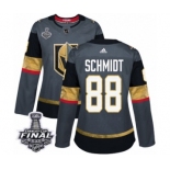 Women's Adidas Vegas Golden Knights #88 Nate Schmidt Authentic Gray Home 2018 Stanley Cup Final NHL Jersey