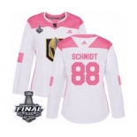 Women's Adidas Vegas Golden Knights #88 Nate Schmidt Authentic White-Pink Fashion 2018 Stanley Cup Final NHL Jersey