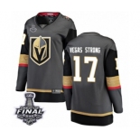 Women's Vegas Golden Knights #17 Vegas Strong Authentic Black Home Fanatics Branded Breakaway 2018 Stanley Cup Final NHL Jersey