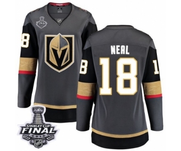 Women's Vegas Golden Knights #18 James Neal Authentic Black Home Fanatics Branded Breakaway 2018 Stanley Cup Final NHL Jersey