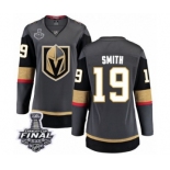 Women's Vegas Golden Knights #19 Reilly Smith Authentic Black Home Fanatics Branded Breakaway 2018 Stanley Cup Final NHL Jersey