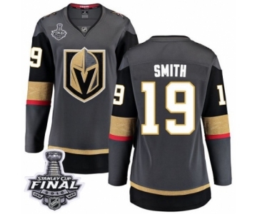 Women's Vegas Golden Knights #19 Reilly Smith Authentic Black Home Fanatics Branded Breakaway 2018 Stanley Cup Final NHL Jersey