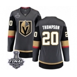 Women's Vegas Golden Knights #20 Paul Thompson Authentic Black Home Fanatics Branded Breakaway 2018 Stanley Cup Final NHL Jersey