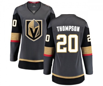 Women's Vegas Golden Knights #20 Paul Thompson Authentic Black Home Fanatics Branded Breakaway NHL Jersey