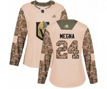 Women's Vegas Golden Knights #24 Jaycob Megna Authentic Camo Veterans Day Practice Hockey Jersey