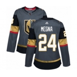 Women's Vegas Golden Knights #24 Jaycob Megna Authentic Gray Home Hockey Jersey