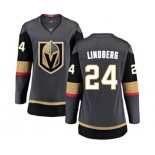 Women's Vegas Golden Knights #24 Oscar Lindberg Authentic Black Home Fanatics Branded Breakaway NHL Jersey