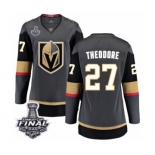 Women's Vegas Golden Knights #27 Shea Theodore Authentic Black Home Fanatics Branded Breakaway 2018 Stanley Cup Final NHL Jersey