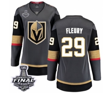 Women's Vegas Golden Knights #29 Marc-Andre Fleury Authentic Black Home Fanatics Branded Breakaway 2018 Stanley Cup Final NHL Jersey