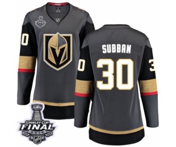 Women's Vegas Golden Knights #30 Malcolm Subban Authentic Black Home Fanatics Branded Breakaway 2018 Stanley Cup Final NHL Jersey