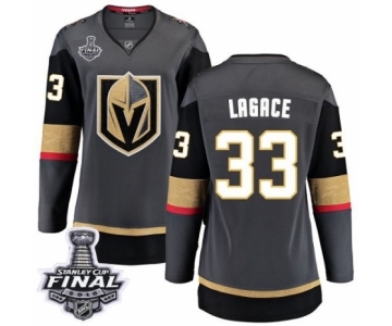 Women's Vegas Golden Knights #33 Maxime Lagace Authentic Black Home Fanatics Branded Breakaway 2018 Stanley Cup Final NHL Jersey