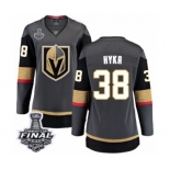 Women's Vegas Golden Knights #38 Tomas Hyka Authentic Black Home Fanatics Branded Breakaway 2018 Stanley Cup Final NHL Jersey