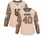 Women's Vegas Golden Knights #40 Garret Sparks Authentic Camo Veterans Day Practice Hockey Jersey