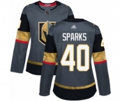 Women's Vegas Golden Knights #40 Garret Sparks Authentic Gray Home Hockey Jersey