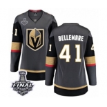 Women's Vegas Golden Knights #41 Pierre-Edouard Bellemare Authentic Black Home Fanatics Branded Breakaway 2018 Stanley Cup Final NHL Jersey