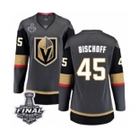 Women's Vegas Golden Knights #45 Jake Bischoff Authentic Black Home Fanatics Branded Breakaway 2018 Stanley Cup Final NHL Jersey