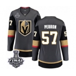 Women's Vegas Golden Knights #57 David Perron Authentic Black Home Fanatics Branded Breakaway 2018 Stanley Cup Final NHL Jersey