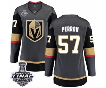 Women's Vegas Golden Knights #57 David Perron Authentic Black Home Fanatics Branded Breakaway 2018 Stanley Cup Final NHL Jersey