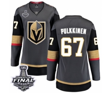 Women's Vegas Golden Knights #67 Teemu Pulkkinen Authentic Black Home Fanatics Branded Breakaway 2018 Stanley Cup Final NHL Jersey