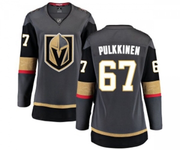 Women's Vegas Golden Knights #67 Teemu Pulkkinen Authentic Black Home Fanatics Branded Breakaway NHL Jersey