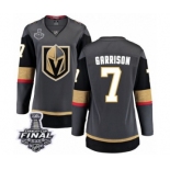 Women's Vegas Golden Knights #7 Jason Garrison Authentic Black Home Fanatics Branded Breakaway 2018 Stanley Cup Final NHL Jersey