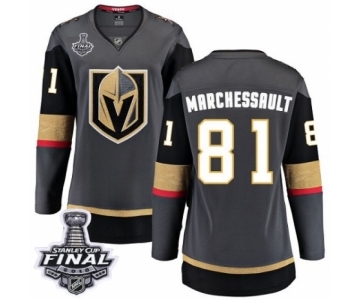 Women's Vegas Golden Knights #81 Jonathan Marchessault Authentic Black Home Fanatics Branded Breakaway 2018 Stanley Cup Final NHL Jersey