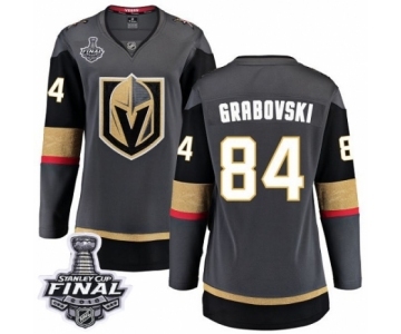 Women's Vegas Golden Knights #84 Mikhail Grabovski Authentic Black Home Fanatics Branded Breakaway 2018 Stanley Cup Final NHL Jersey