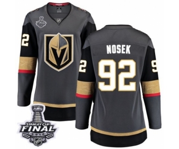 Women's Vegas Golden Knights #92 Tomas Nosek Authentic Black Home Fanatics Branded Breakaway 2018 Stanley Cup Final NHL Jersey