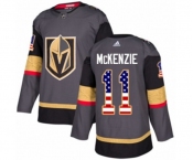 Youth Adidas Vegas Golden Knights #11 Curtis McKenzie Authentic Gray USA Flag Fashion NHL Jersey