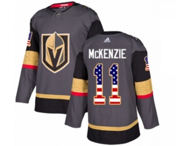 Youth Adidas Vegas Golden Knights #11 Curtis McKenzie Authentic Gray USA Flag Fashion NHL Jersey