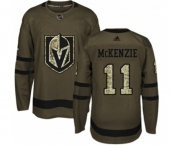 Youth Adidas Vegas Golden Knights #11 Curtis McKenzie Authentic Green Salute to Service NHL Jersey