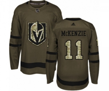 Youth Adidas Vegas Golden Knights #11 Curtis McKenzie Authentic Green Salute to Service NHL Jersey