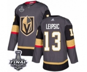 Youth Adidas Vegas Golden Knights #13 Brendan Leipsic Authentic Gray Home 2018 Stanley Cup Final NHL Jersey